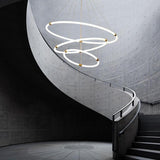 Modern Gold Surround Circle LED Chandelier with Acrylic Shades 2 or 3 Ring Pendant Light
