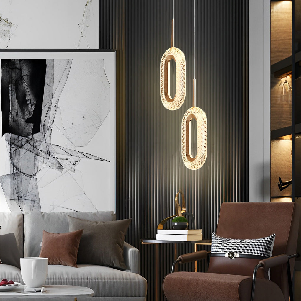 Modern Gold Water Drop LED Pendant Light with Circle Design and Three Step Dimming Feature