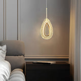 Modern Gold Water Drop LED Pendant Light with Circle Design and Three Step Dimming Feature