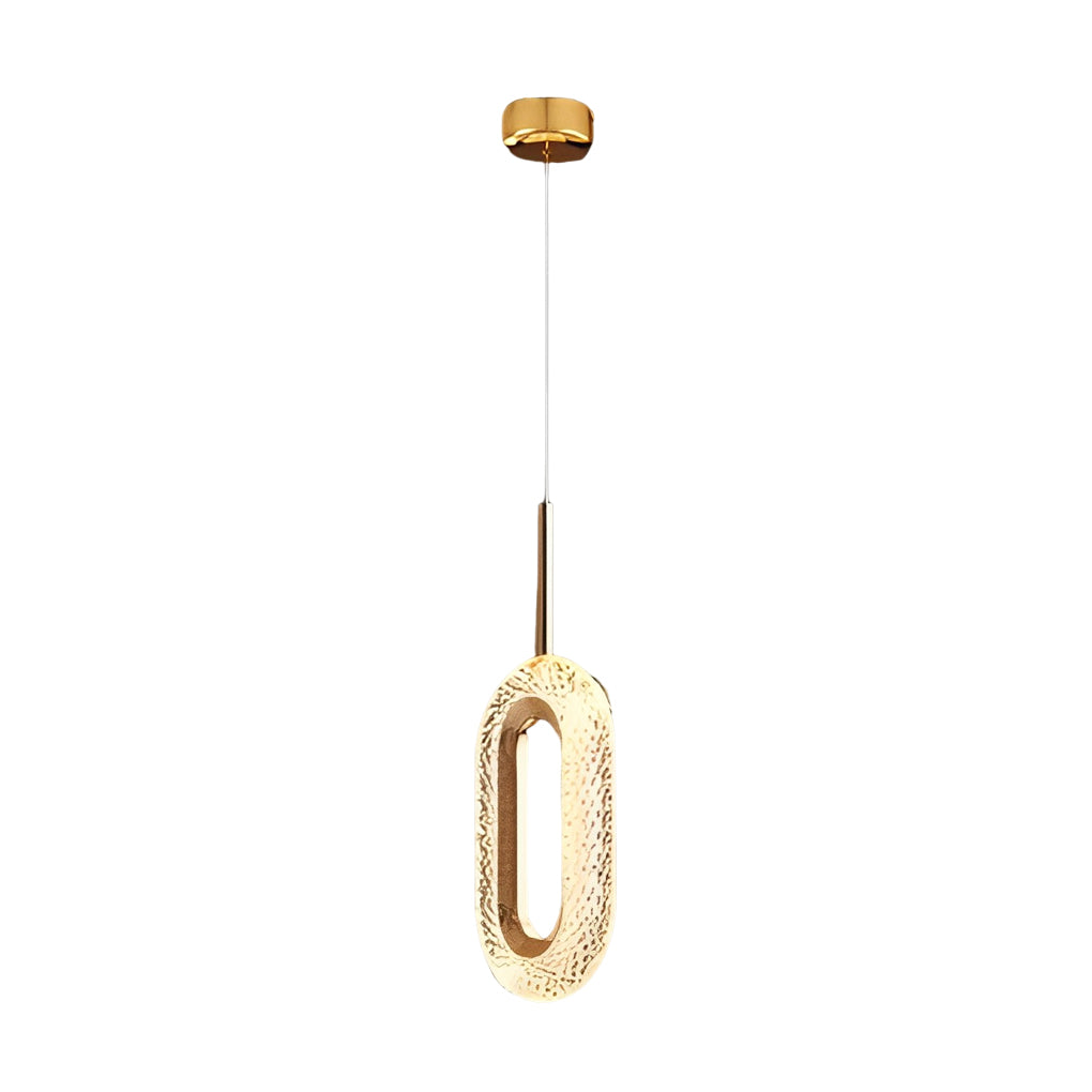 Modern Gold Water Drop LED Pendant Light with Circle Design and Three Step Dimming Feature