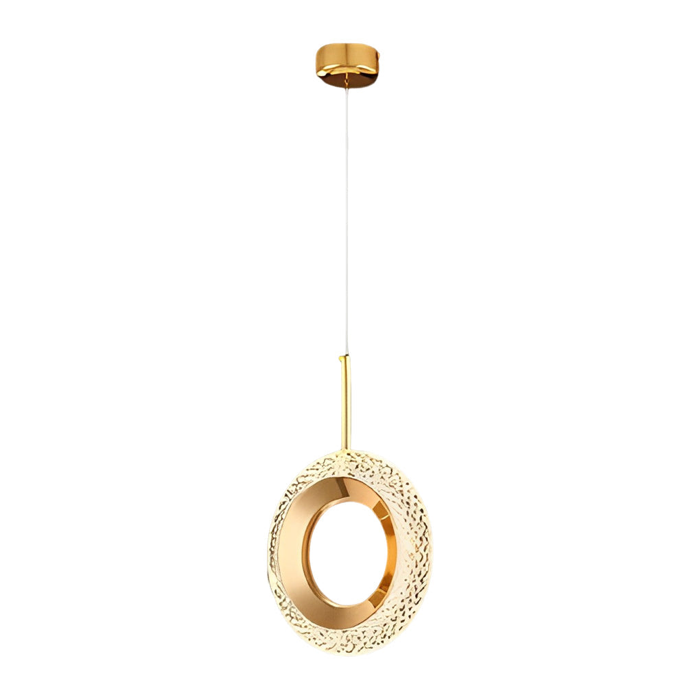 Modern Gold Water Drop LED Pendant Light with Circle Design and Three Step Dimming Feature