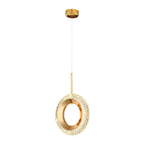 Modern Gold Water Drop LED Pendant Light with Circle Design and Three Step Dimming Feature