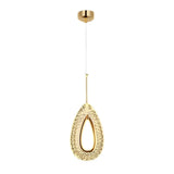 Modern Gold Water Drop LED Pendant Light with Circle Design and Three Step Dimming Feature