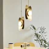 Modern Golden Petal Pendant Light with White Glass Globe Shade for Elegant Home Decor