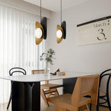 Modern Golden Petal Pendant Light with White Glass Globe Shade for Elegant Home Decor