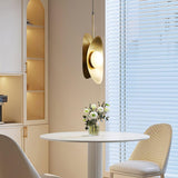 Modern Golden Petal Pendant Light with White Glass Globe Shade for Elegant Home Decor