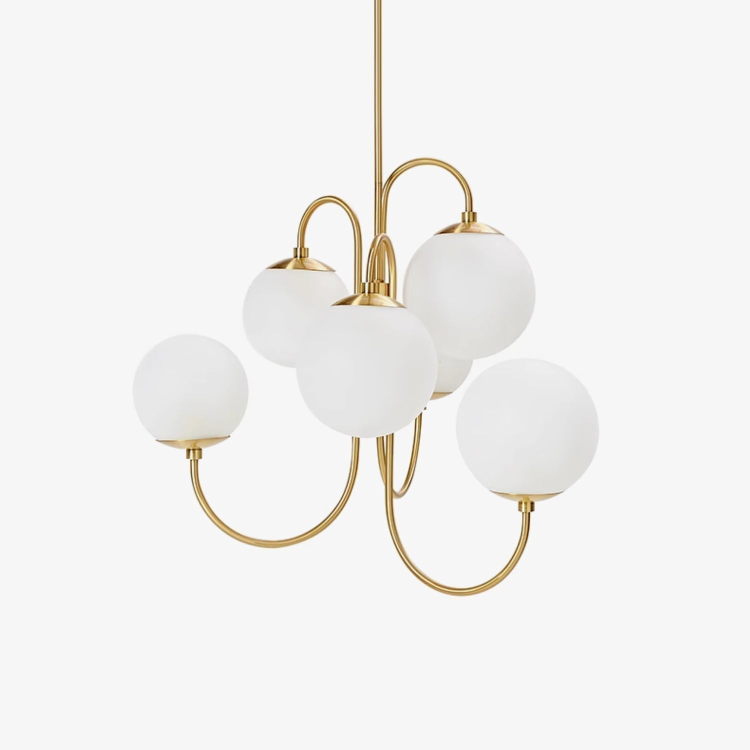 Modern Gooseneck Glass Globe Chandelier Mid Century Industrial Ceiling Light Fixture