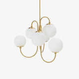 Modern Gooseneck Glass Globe Chandelier Mid Century Industrial Ceiling Light Fixture