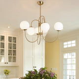 Modern Gooseneck Glass Globe Chandelier Mid Century Industrial Ceiling Light Fixture