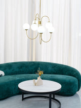 Modern Gooseneck Glass Globe Chandelier Mid Century Industrial Ceiling Light Fixture