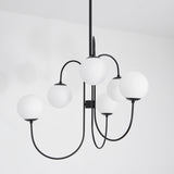 Modern Gooseneck Glass Globe Chandelier Mid Century Industrial Ceiling Light Fixture
