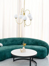 Modern Gooseneck Glass Globe Chandelier Mid Century Industrial Ceiling Light Fixture