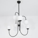 Modern Gooseneck Glass Globe Chandelier Mid Century Industrial Ceiling Light Fixture