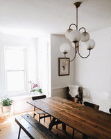 Modern Gooseneck Glass Globe Chandelier Mid Century Industrial Ceiling Light Fixture
