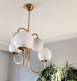 Modern Gooseneck Glass Globe Chandelier Mid Century Industrial Ceiling Light Fixture
