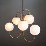 Modern Gooseneck Glass Globe Chandelier Mid Century Industrial Ceiling Light Fixture