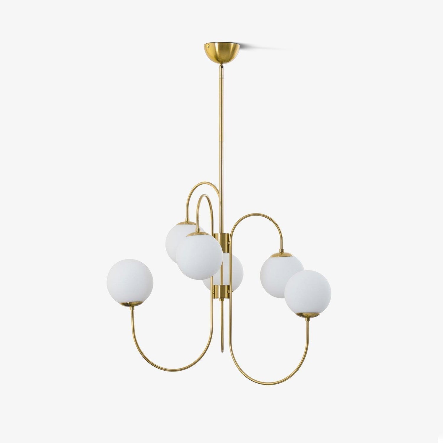 Modern Gooseneck Glass Globe Chandelier Mid Century Industrial Ceiling Light Fixture