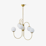 Modern Gooseneck Glass Globe Chandelier Mid Century Industrial Ceiling Light Fixture