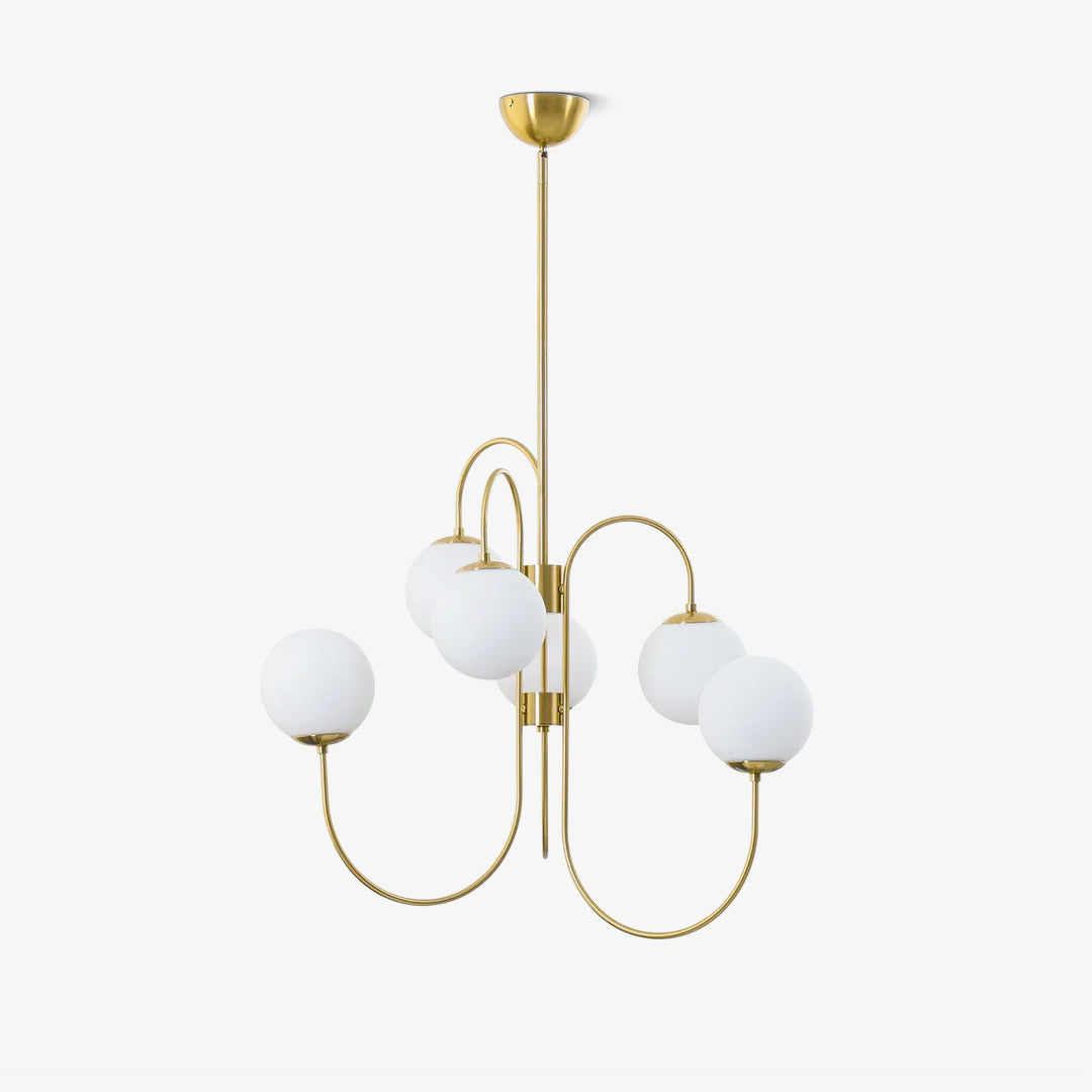 Modern Gooseneck Glass Globe Chandelier Mid Century Industrial Ceiling Light Fixture