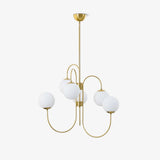 Modern Gooseneck Glass Globe Chandelier Mid Century Industrial Ceiling Light Fixture