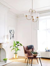 Modern Gooseneck Glass Globe Chandelier Mid Century Industrial Ceiling Light Fixture