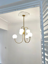 Modern Gooseneck Glass Globe Chandelier Mid Century Industrial Ceiling Light Fixture