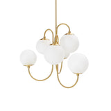 Modern Gooseneck Glass Globe Chandelier Mid Century Industrial Ceiling Light Fixture