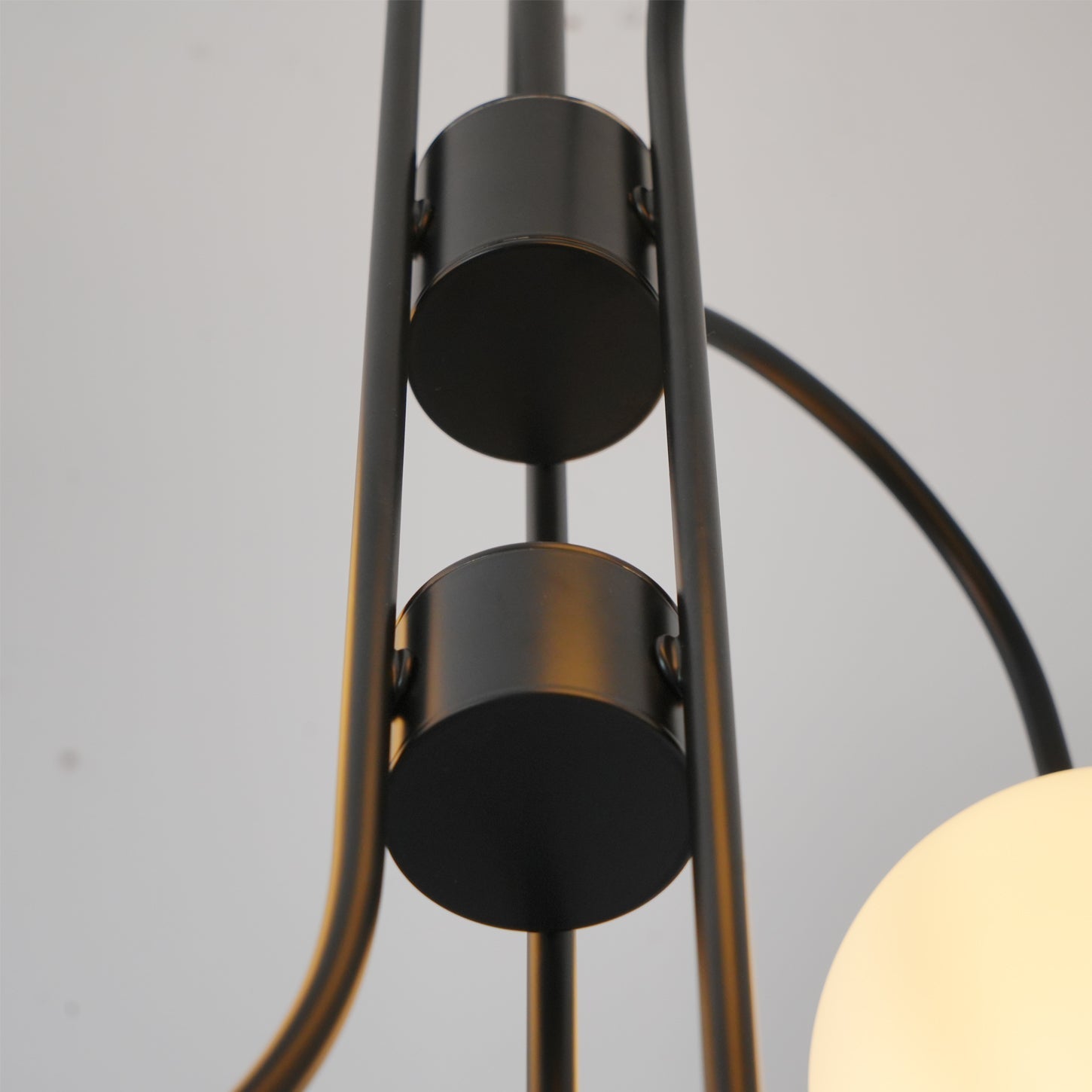 Modern Gooseneck Glass Globe Chandelier Mid Century Industrial Ceiling Light Fixture