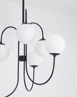 Modern Gooseneck Glass Globe Chandelier Mid Century Industrial Ceiling Light Fixture