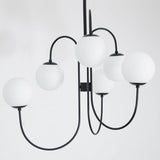 Modern Gooseneck Glass Globe Chandelier Mid Century Industrial Ceiling Light Fixture