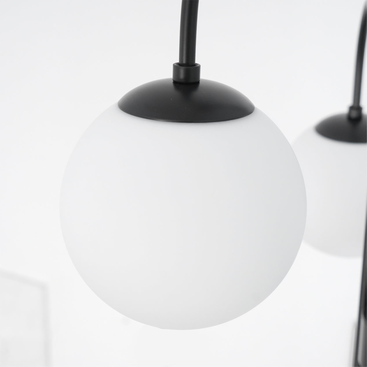 Modern Gooseneck Glass Globe Chandelier Mid Century Industrial Ceiling Light Fixture