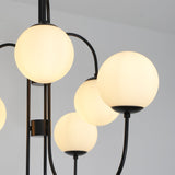 Modern Gooseneck Glass Globe Chandelier Mid Century Industrial Ceiling Light Fixture