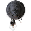 Modern Gorilla Head Wall Sconce Resin Animal Sculpture Three Light Fixture for Indoor Use