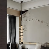 Modern Gourd Glass LED Pendant Light Minimalist Metal Chandelier for Bedroom and Living Room