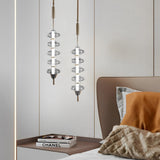 Modern Gourd Glass LED Pendant Light Minimalist Metal Chandelier for Bedroom and Living Room