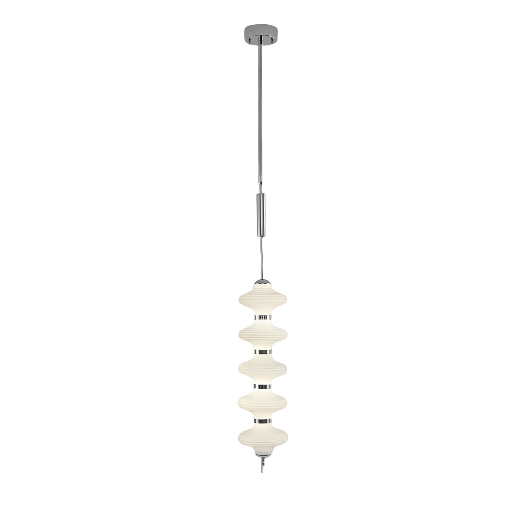 Modern Gourd Glass LED Pendant Light Minimalist Metal Chandelier for Bedroom and Living Room