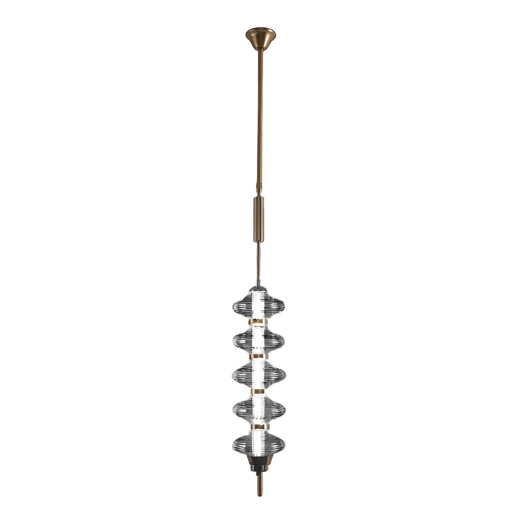 Modern Gourd Glass LED Pendant Light Minimalist Metal Chandelier for Bedroom and Living Room