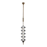 Modern Gourd Glass LED Pendant Light Minimalist Metal Chandelier for Bedroom and Living Room