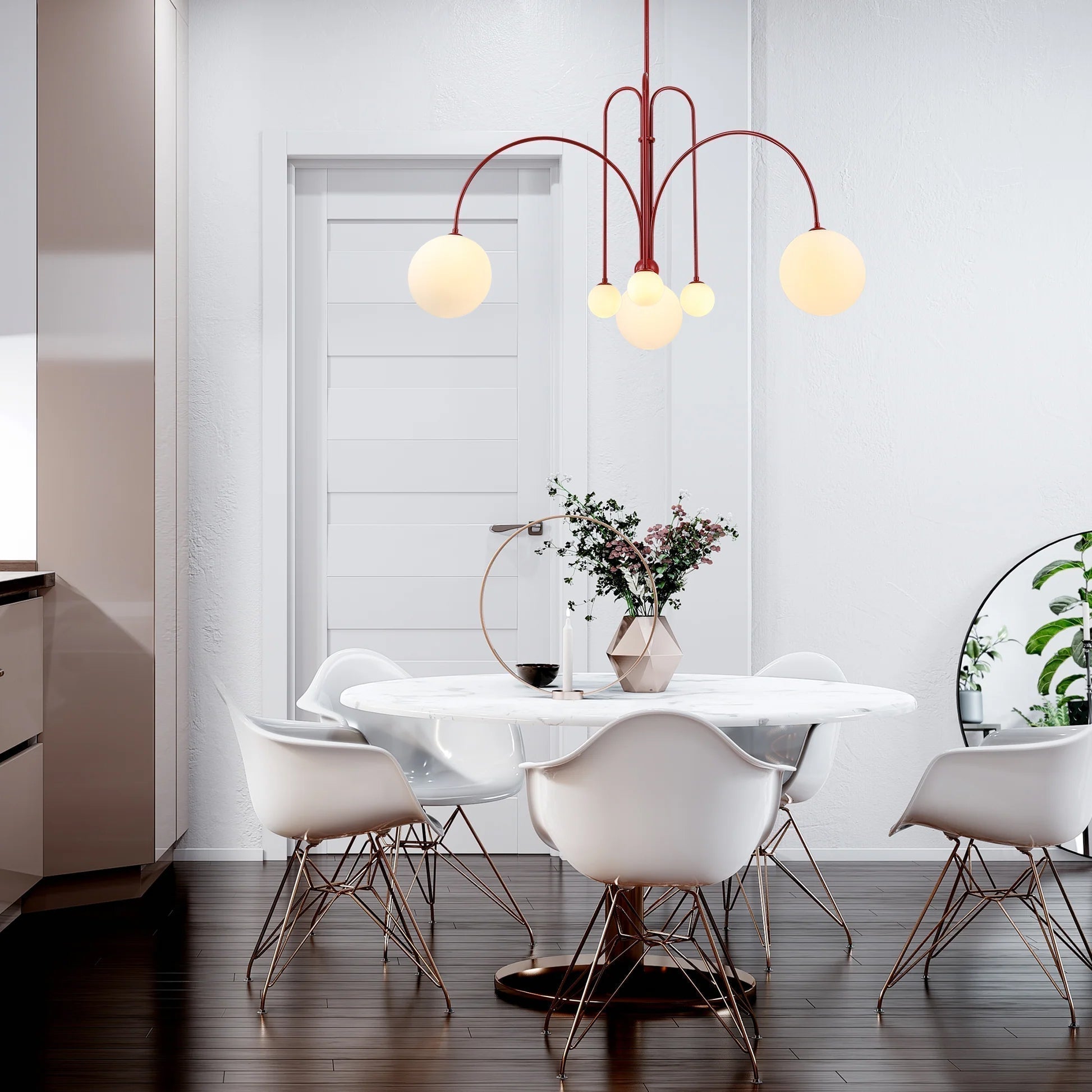 Modern Gran Finale Glass Globe Chandelier Multi Head Suspension Lighting