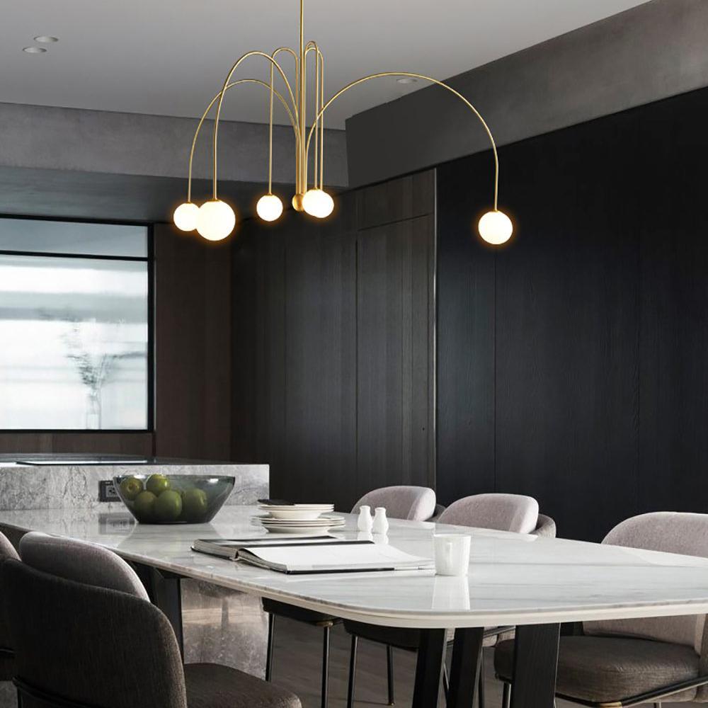 Modern Gran Finale Glass Globe Chandelier Multi Head Suspension Lighting