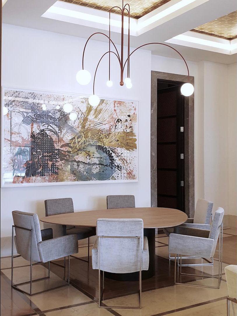 Modern Gran Finale Glass Globe Chandelier Multi Head Suspension Lighting