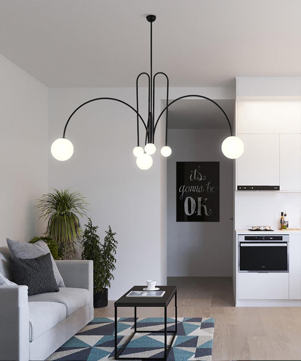 Modern Gran Finale Glass Globe Chandelier Multi Head Suspension Lighting