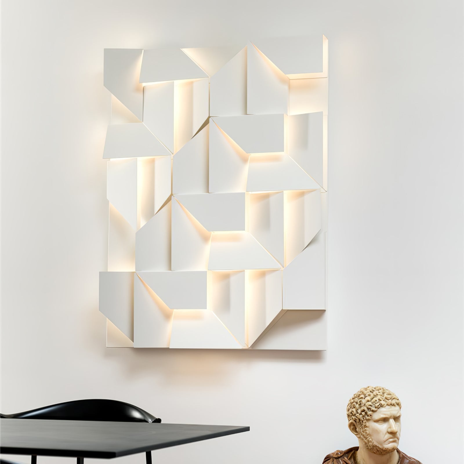 Modern Grand Shadow LED Wall Sconce Aluminum Diffused Indoor Light Matte White