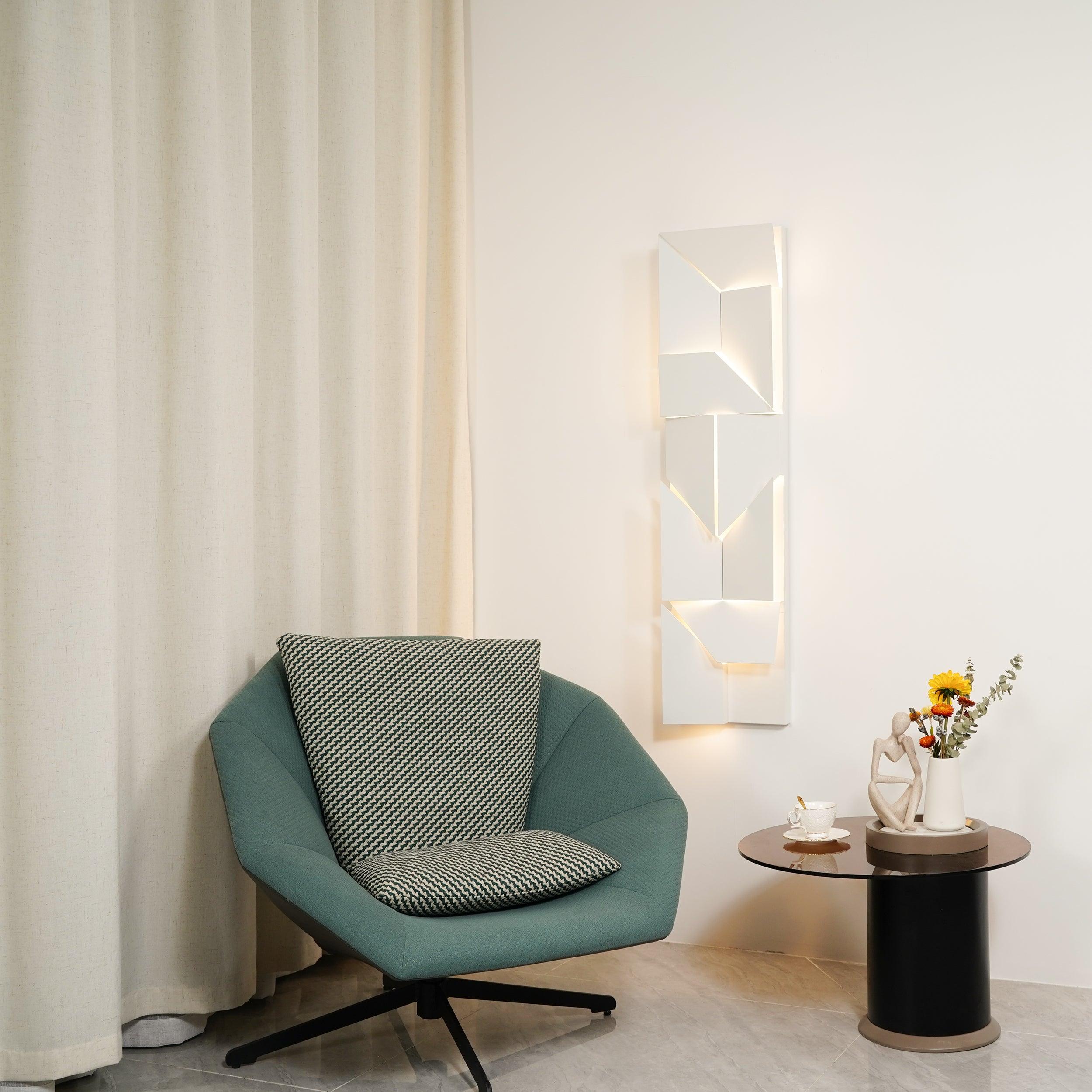 Modern Grand Shadow LED Wall Sconce Aluminum Diffused Indoor Light Matte White
