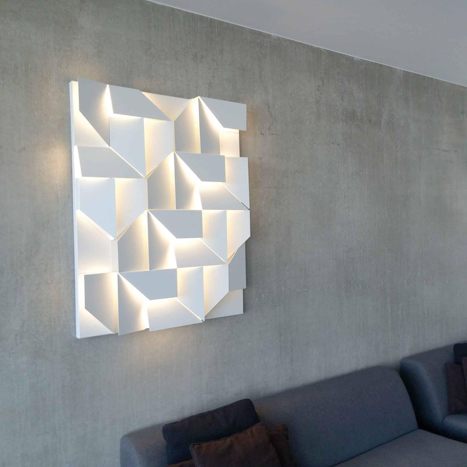Modern Grand Shadow LED Wall Sconce Aluminum Diffused Indoor Light Matte White