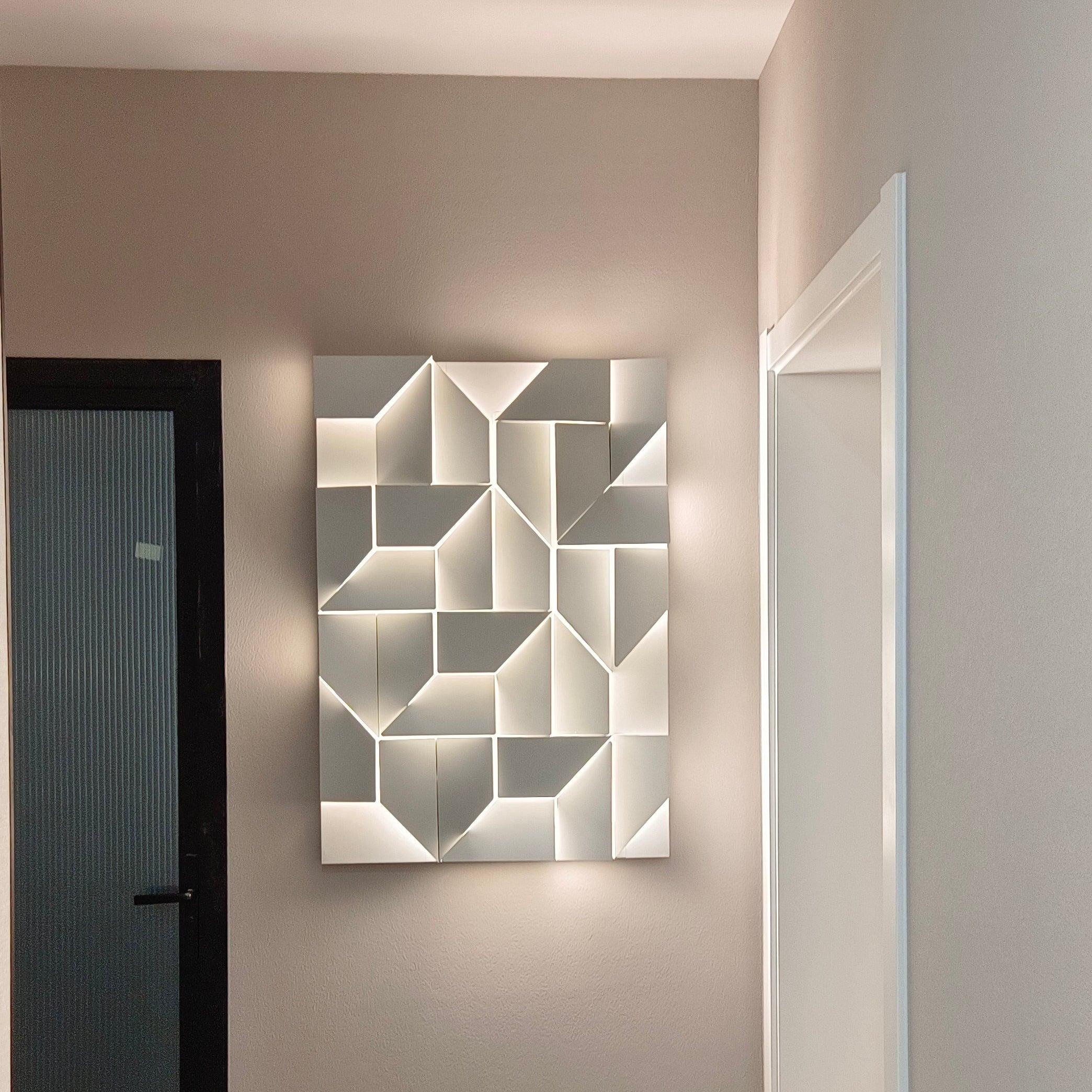 Modern Grand Shadow LED Wall Sconce Aluminum Diffused Indoor Light Matte White