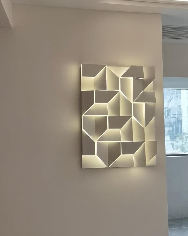 Modern Grand Shadow LED Wall Sconce Aluminum Diffused Indoor Light Matte White