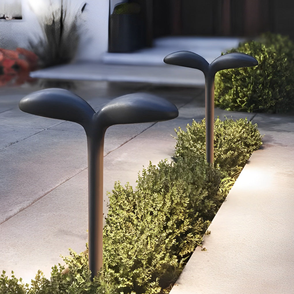 Modern Grass Inspired Outdoor Pathway Light Black Aluminum LED Garden Landscape Lighting