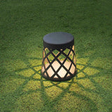 Modern Gray Aluminum LED Outdoor Post Light Waterproof Stool Shaped Landscape Lantern