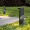 Modern Gray Rectangular LED Solar Pathway Lights Waterproof Outdoor Landscape Garden Lighting